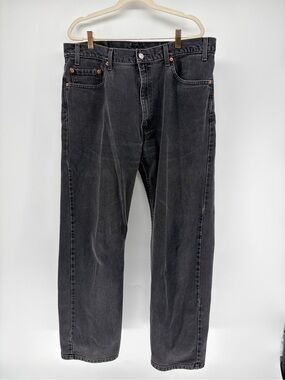Vintage Levi's 505 Black Jeans Made in USA 2002 Regular Straight Leg Denim 38x30